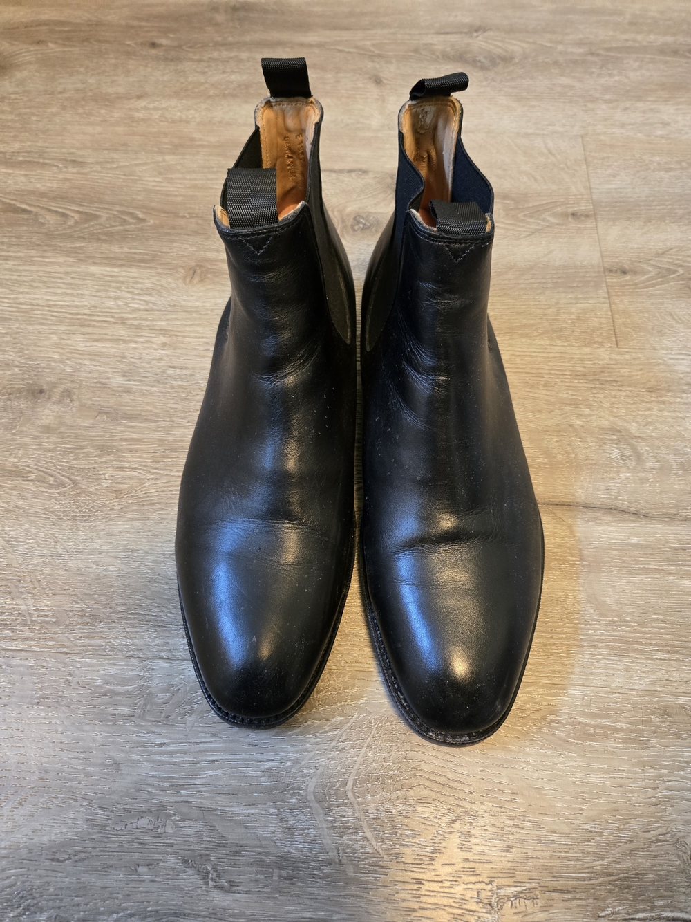 Meermin BLACK SILKCALF - E - 8.5 Uk Leather Chukka Boots for Men